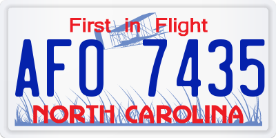 NC license plate AFO7435