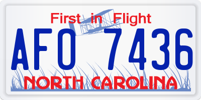 NC license plate AFO7436