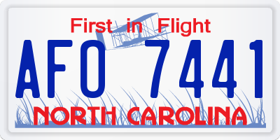 NC license plate AFO7441