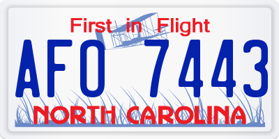 NC license plate AFO7443