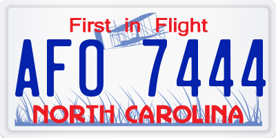 NC license plate AFO7444