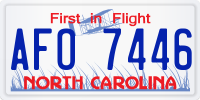 NC license plate AFO7446