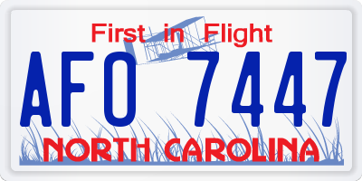 NC license plate AFO7447