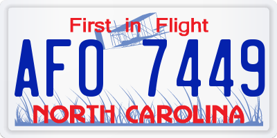 NC license plate AFO7449