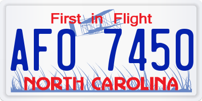 NC license plate AFO7450