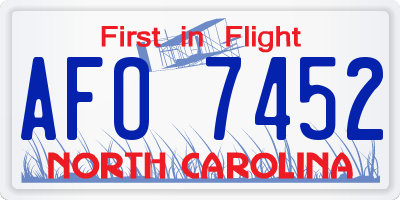 NC license plate AFO7452
