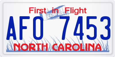 NC license plate AFO7453