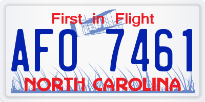 NC license plate AFO7461