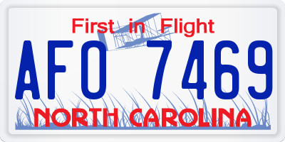 NC license plate AFO7469