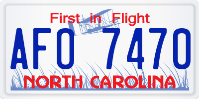 NC license plate AFO7470