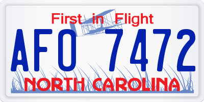 NC license plate AFO7472