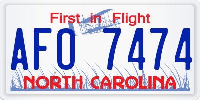 NC license plate AFO7474