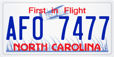 NC license plate AFO7477