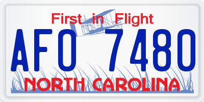 NC license plate AFO7480