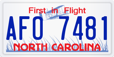 NC license plate AFO7481