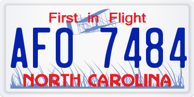 NC license plate AFO7484