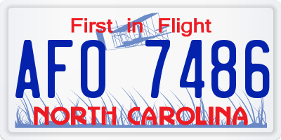 NC license plate AFO7486