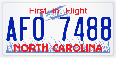 NC license plate AFO7488