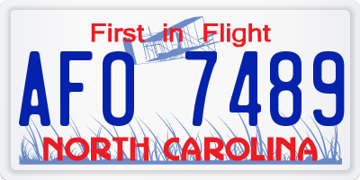 NC license plate AFO7489