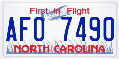 NC license plate AFO7490