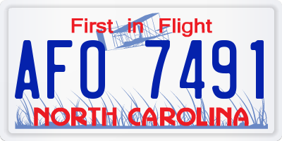 NC license plate AFO7491