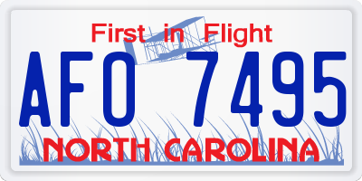 NC license plate AFO7495