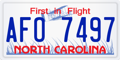 NC license plate AFO7497