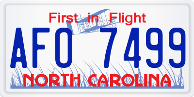 NC license plate AFO7499