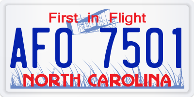 NC license plate AFO7501