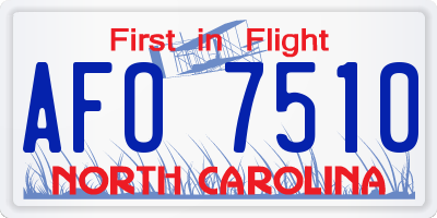 NC license plate AFO7510
