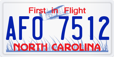 NC license plate AFO7512