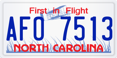 NC license plate AFO7513