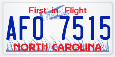 NC license plate AFO7515