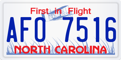NC license plate AFO7516