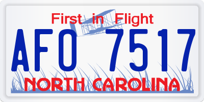 NC license plate AFO7517