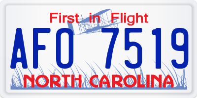NC license plate AFO7519