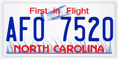 NC license plate AFO7520