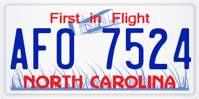 NC license plate AFO7524