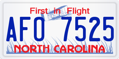 NC license plate AFO7525