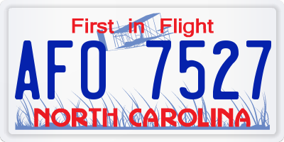 NC license plate AFO7527