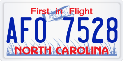 NC license plate AFO7528