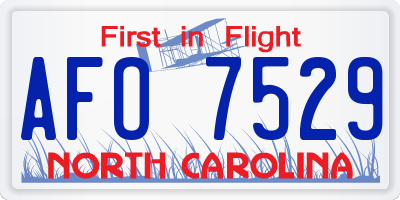 NC license plate AFO7529