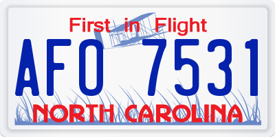 NC license plate AFO7531
