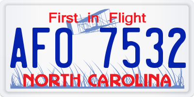 NC license plate AFO7532