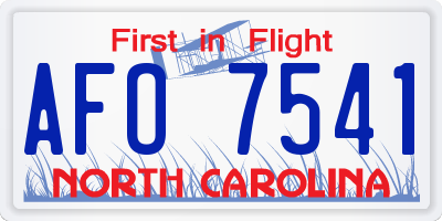 NC license plate AFO7541