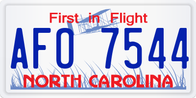 NC license plate AFO7544
