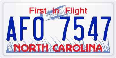 NC license plate AFO7547