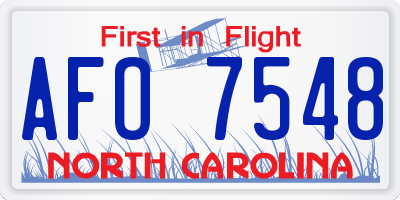 NC license plate AFO7548