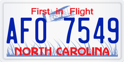 NC license plate AFO7549