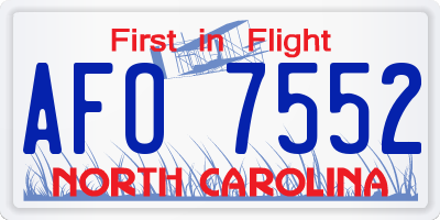 NC license plate AFO7552
